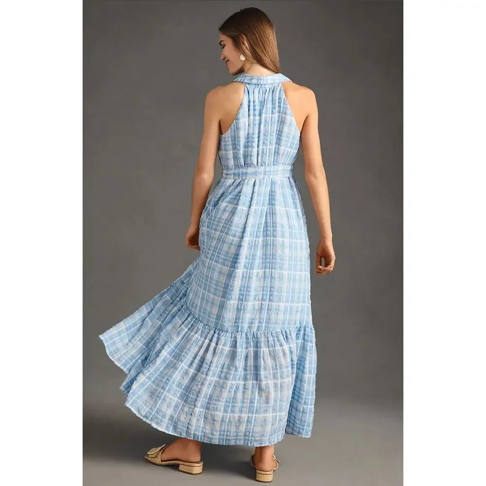 NWT Anthropologie Sleeveless Button-down Blue Shirt Dress - XS - Picture 4 of 5